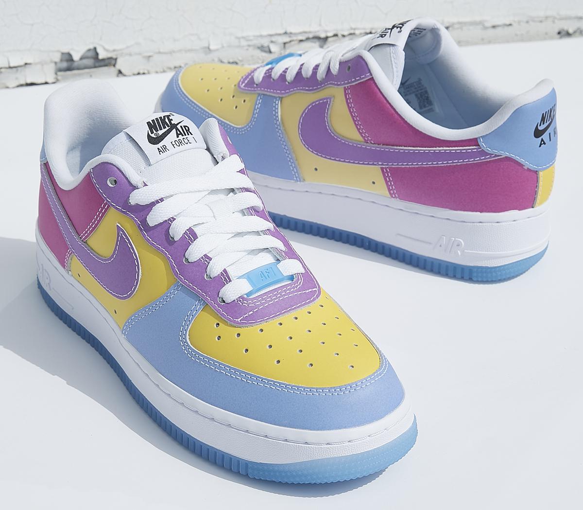 Nike Air Force 1 07 Uv Trainers Lx White Univ Blue Black White White Womens Trainers