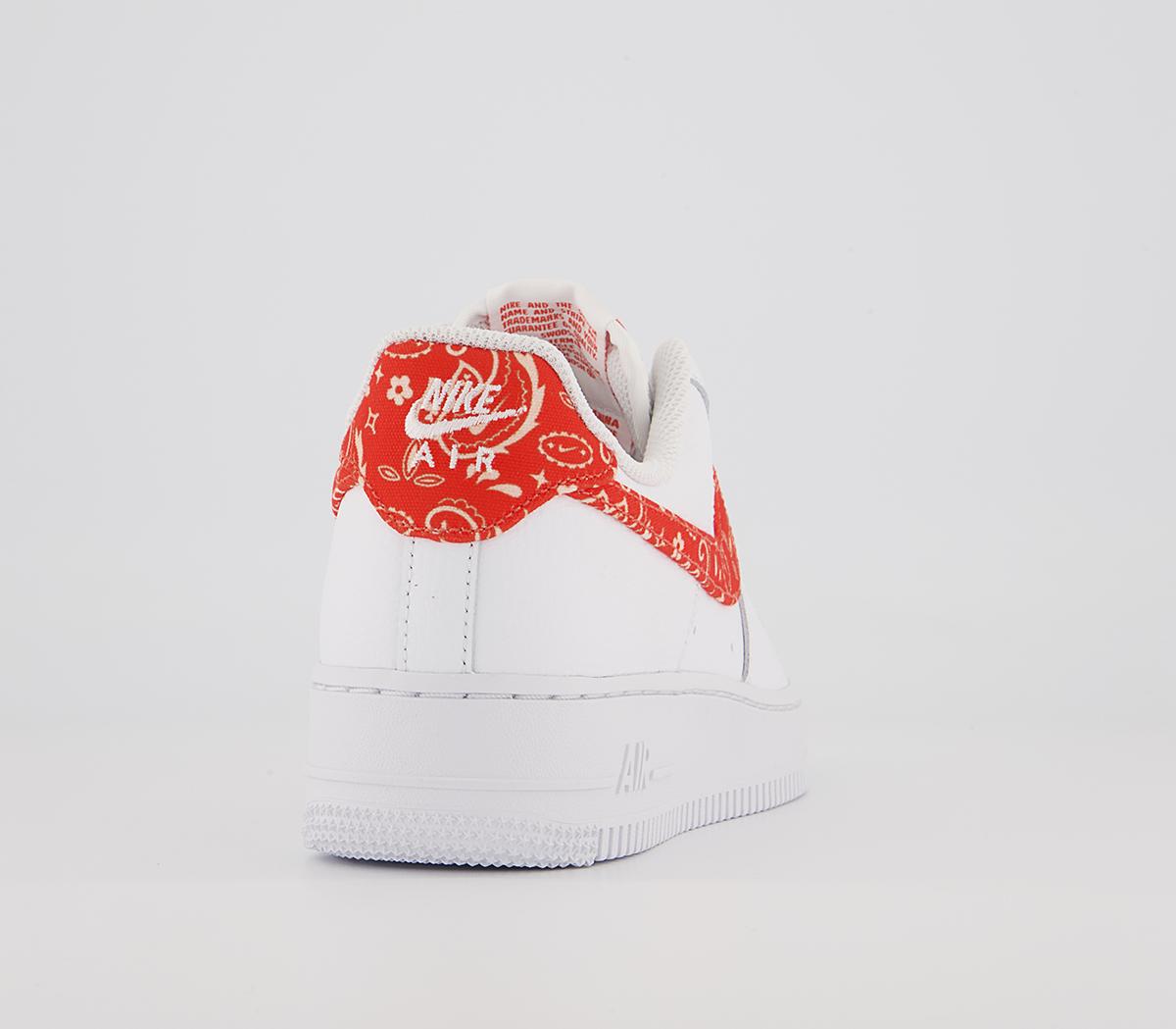 Nike Air Force 1 07 Trainers White Rush Orange White - Women's Trainers