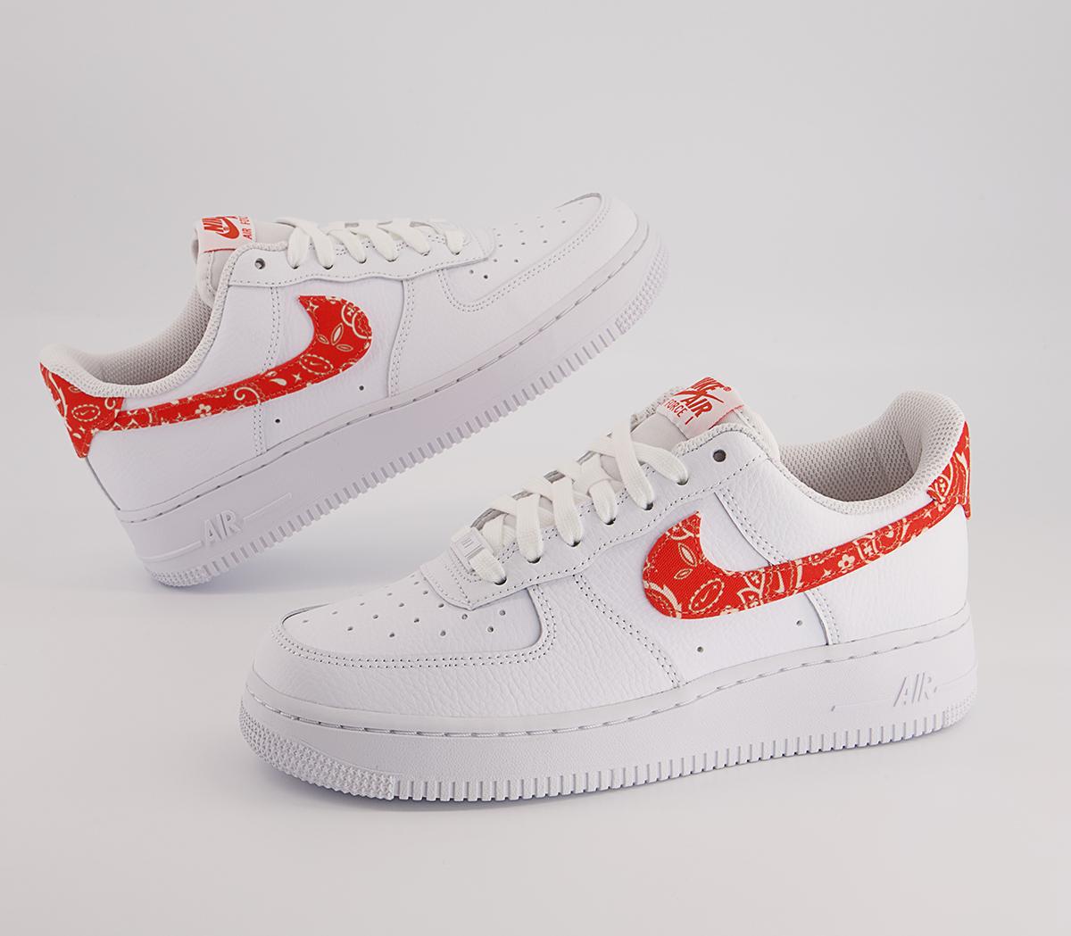 Nike Air Force 1 07 Trainers White Rush Orange White - Women's Trainers