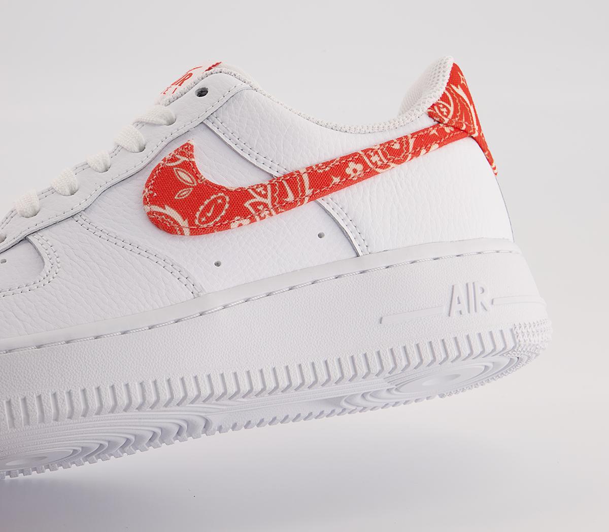 Nike Air Force 1 07 Trainers White Rush Orange White - Women's Trainers