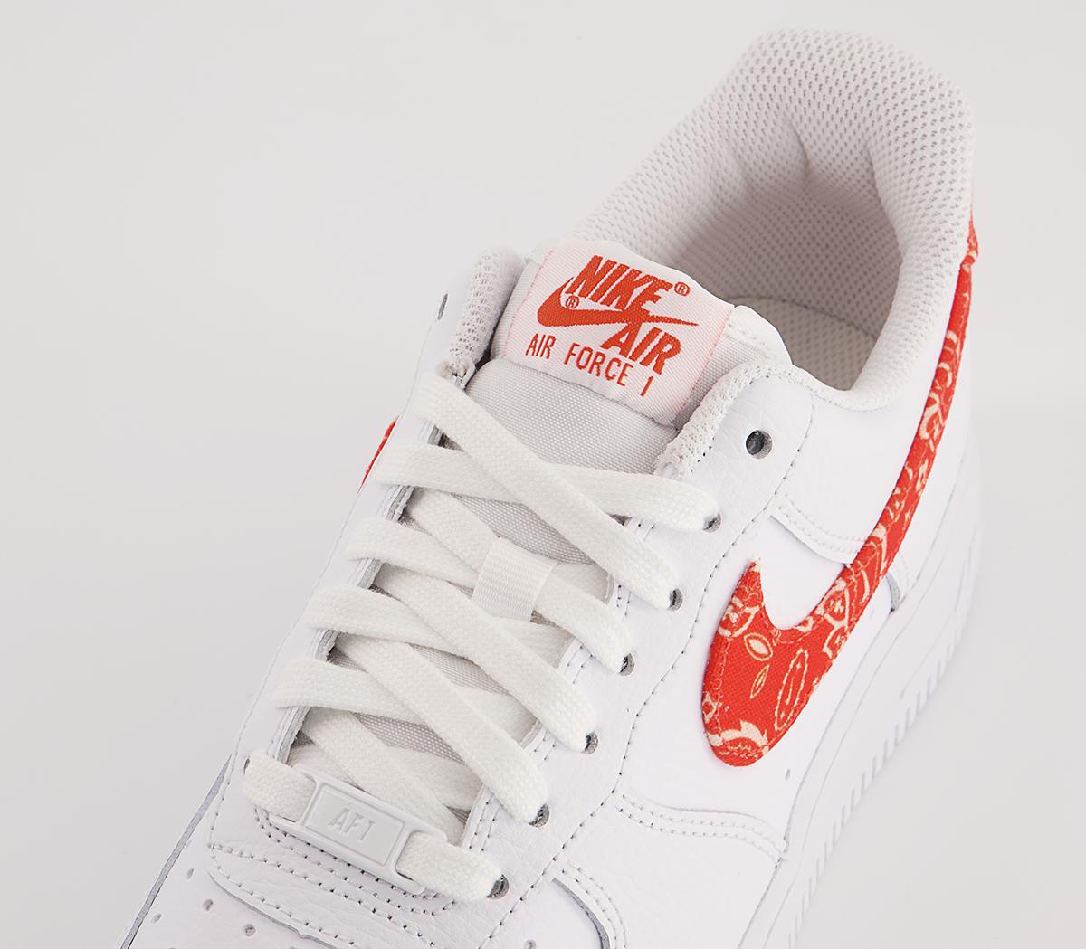 Nike Air Force 1 07 Trainers White Rush Orange White - Women's Trainers