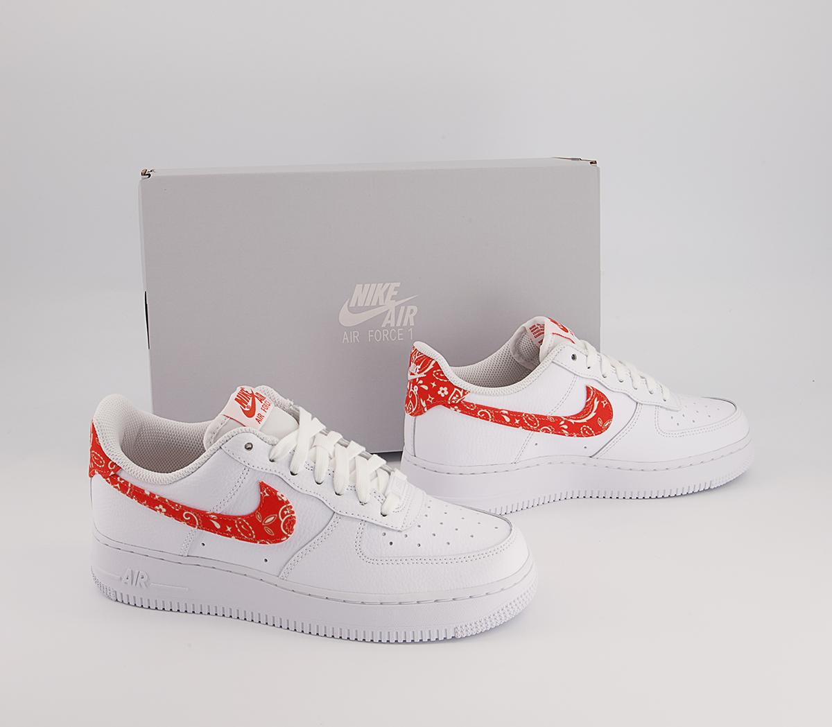 Nike Air Force 1 07 Trainers White Rush Orange White - Women's Trainers