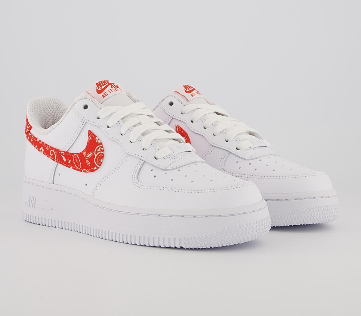 Nike Air Force 1 07 Trainers White Rush Orange White - Women's Trainers