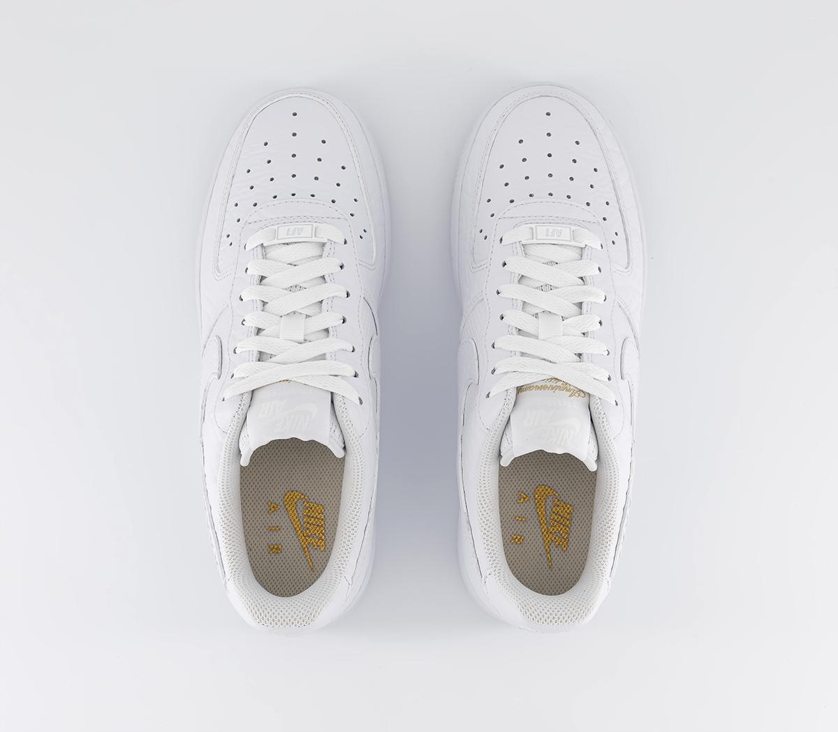 nike air force 1 white with gold