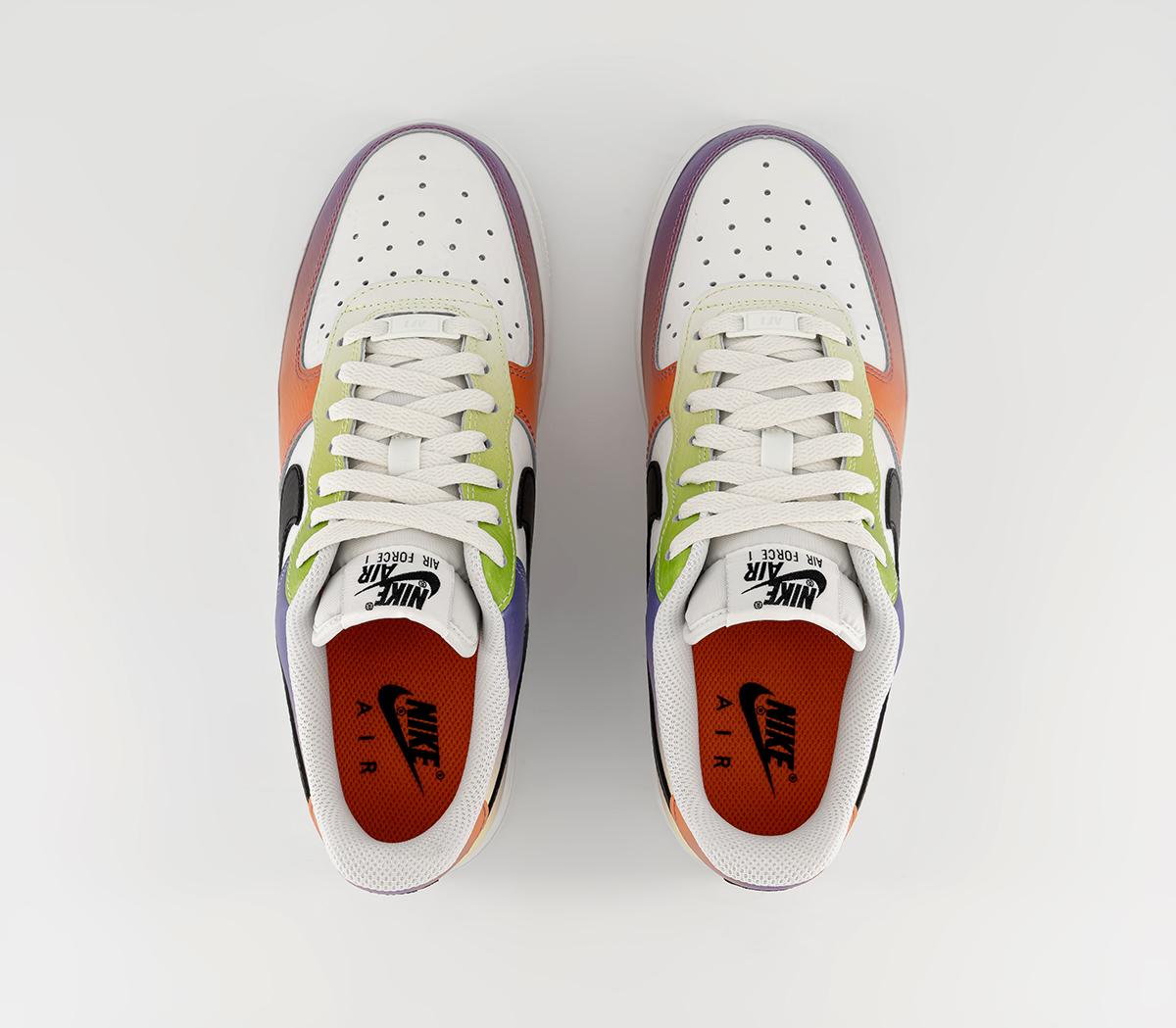 NikeAir Force 1 07 Trainers Summit White Black Bright Mandarin