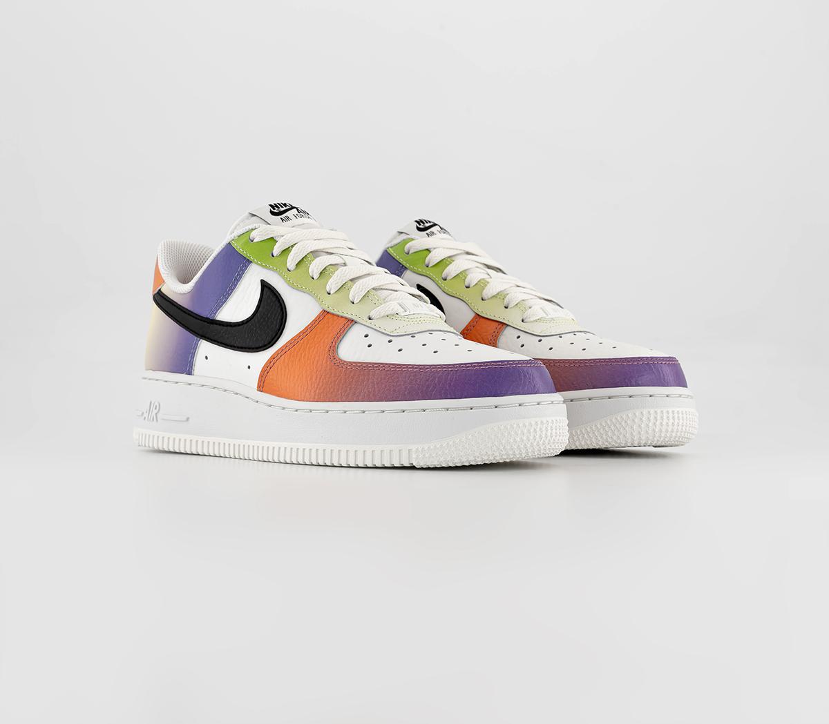 NikeAir Force 1 07 Trainers Summit White Black Bright Mandarin