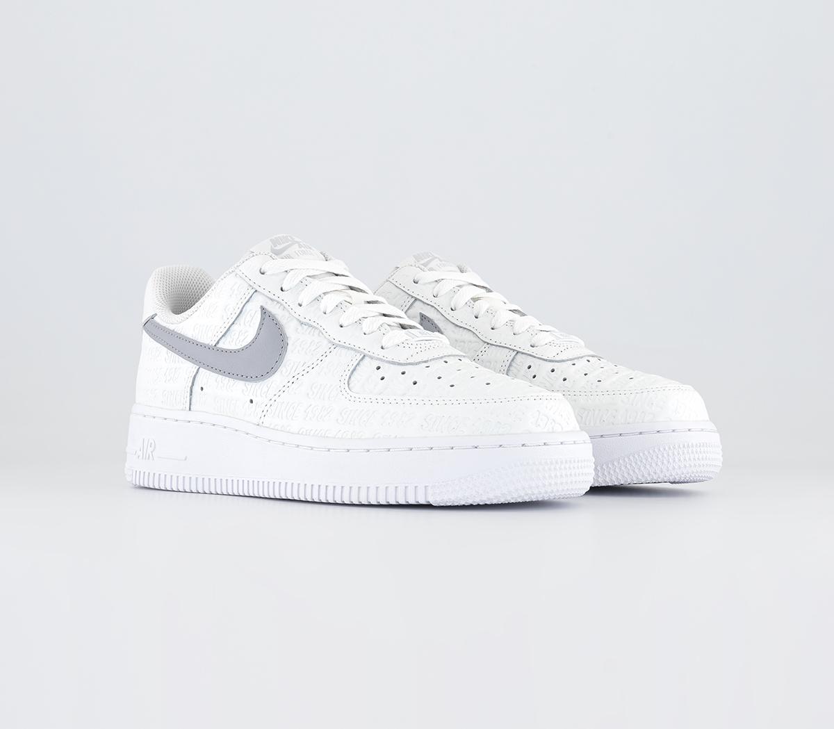 Nike Air Force 1 07 Trainers Summit White Metallic Silver