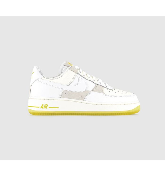 Nike Air Force 1 07 Trainers Summit White Opti Yellow Sail Leather
