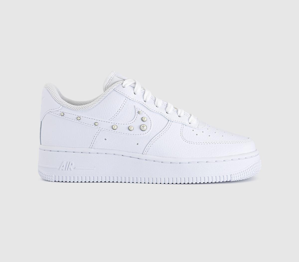 Nike Air Force 1 07 Trainers Metallic Silver White in Women's Size 7, Office Shoes