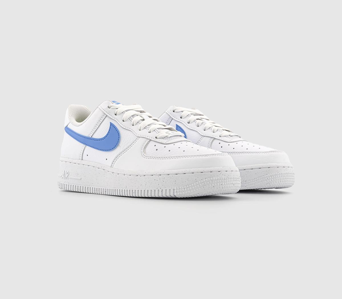 Nike Womens Air Force 1 07 Trainers White Universal Blue Volt Black, 5