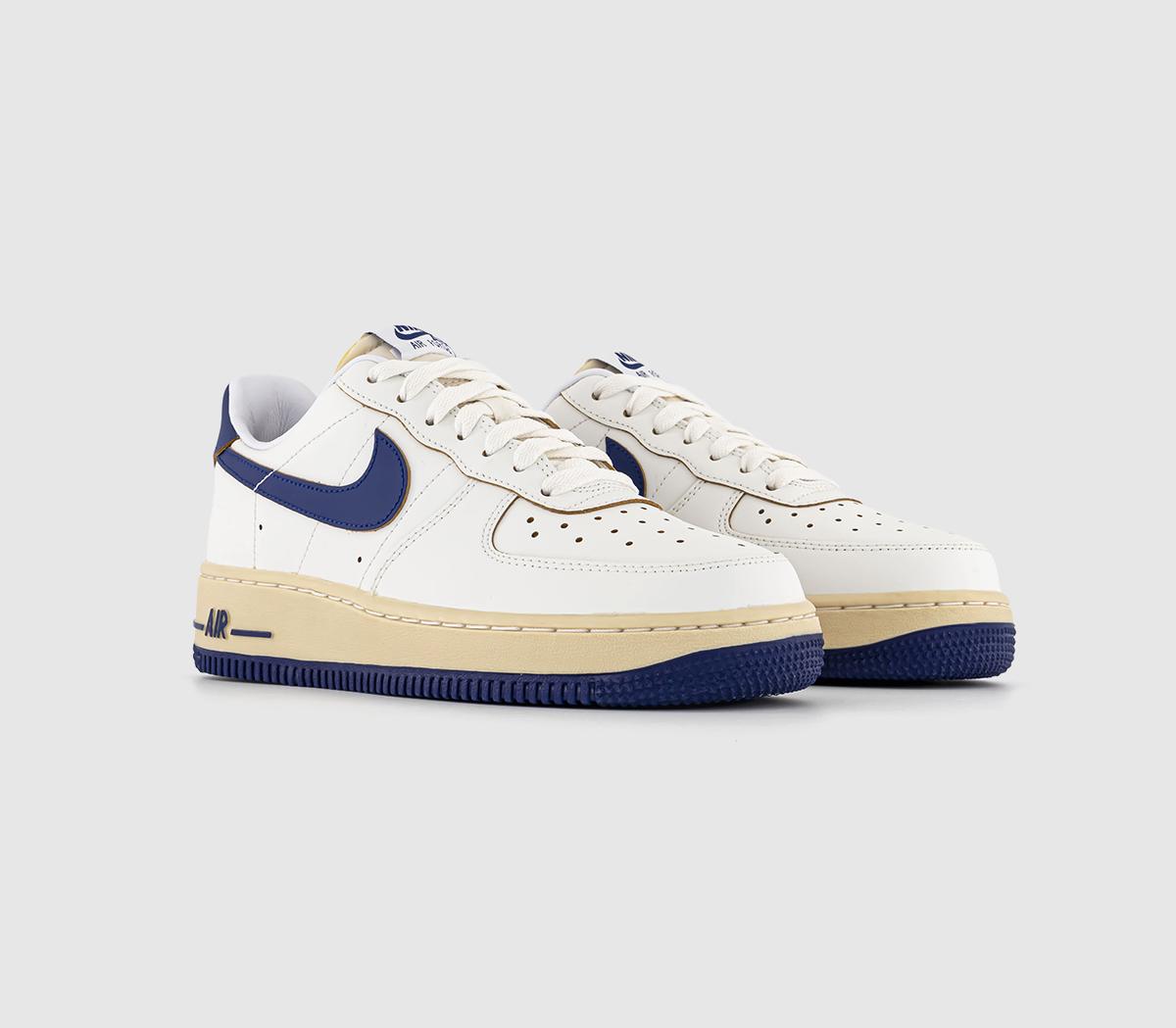 NikeAir Force 1 07 TrainersSail Deep Royal Blue Pale Vanilla Gold Suede White