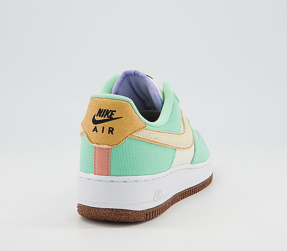 Nike Air Force 1 07 Trainers Nike Air Force 1 07 Trainers Green Glow Coconut Milk Gold Purple Apricot Agate