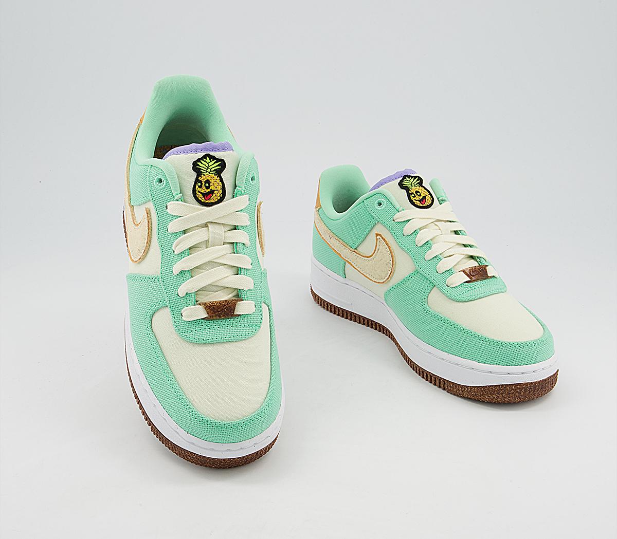 Nike Air Force 1 07 Trainers Nike Air Force 1 07 Trainers Green Glow Coconut Milk Gold Purple Apricot Agate