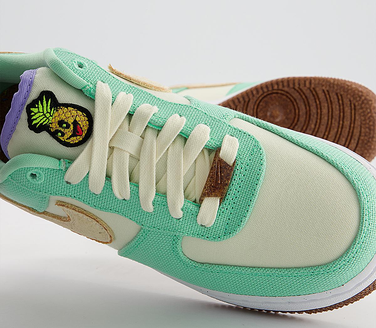 Nike Air Force 1 07 Trainers Nike Air Force 1 07 Trainers Green Glow Coconut Milk Gold Purple Apricot Agate