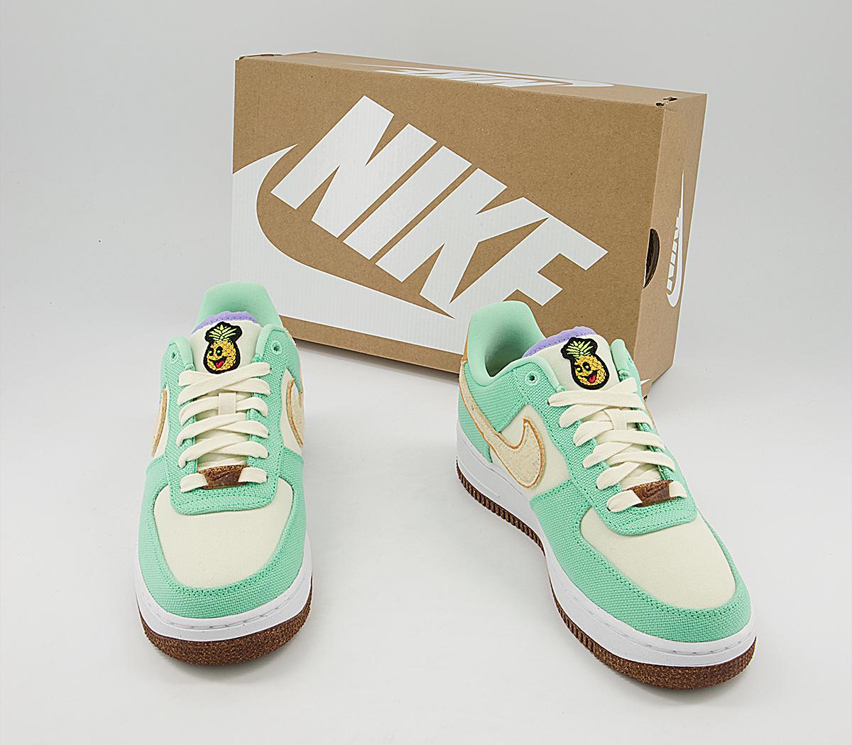 Nike Air Force 1 07 Trainers Nike Air Force 1 07 Trainers Green Glow Coconut Milk Gold Purple Apricot Agate