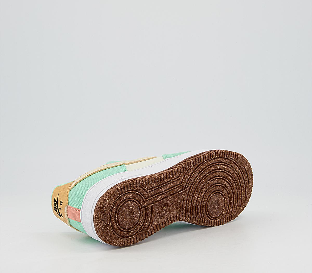 Nike Air Force 1 07 Trainers Nike Air Force 1 07 Trainers Green Glow Coconut Milk Gold Purple Apricot Agate