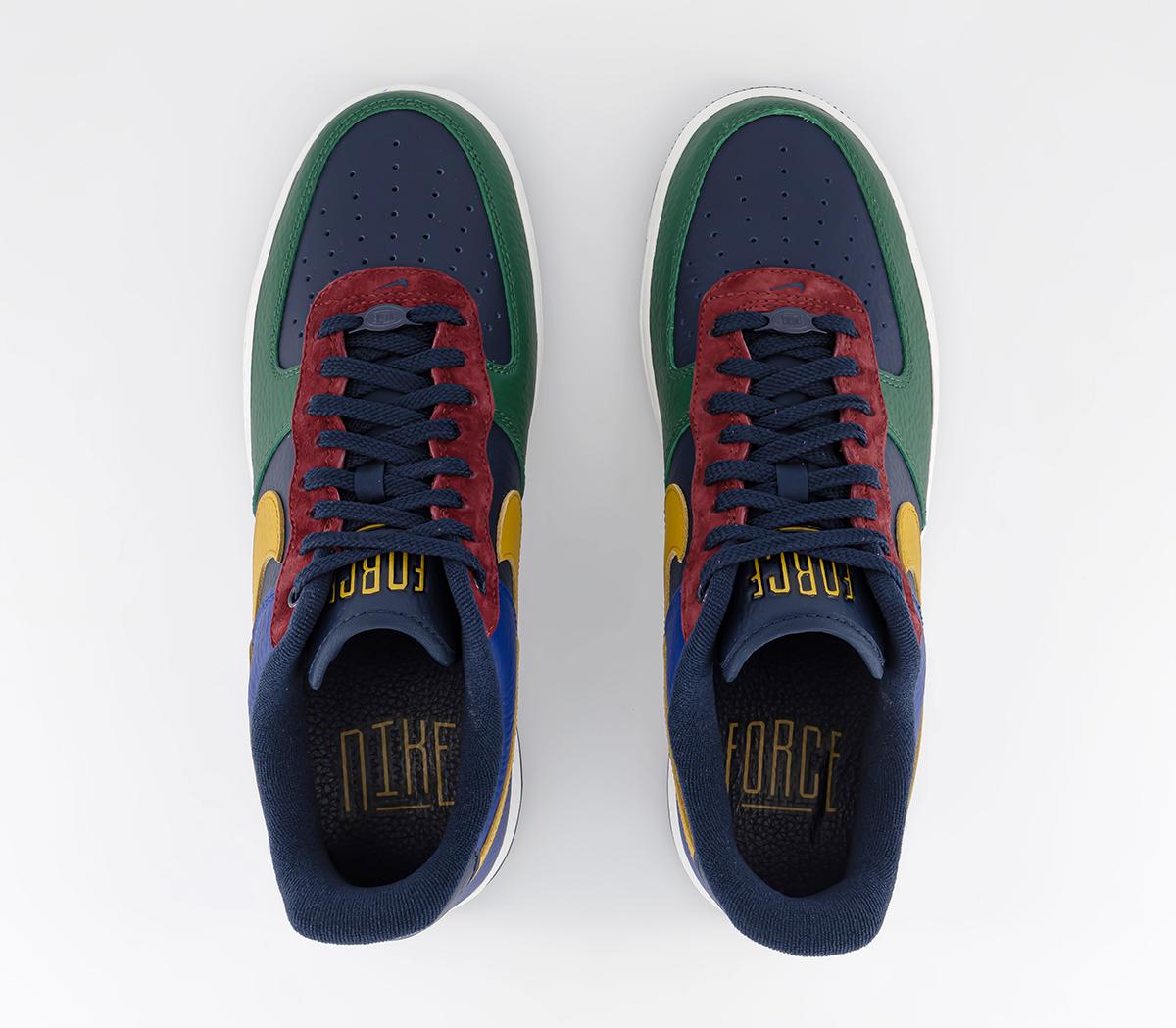Nike Air Force 1 07 Trainers Gorge Green Gold Suede Obsidian Deep Royal ...