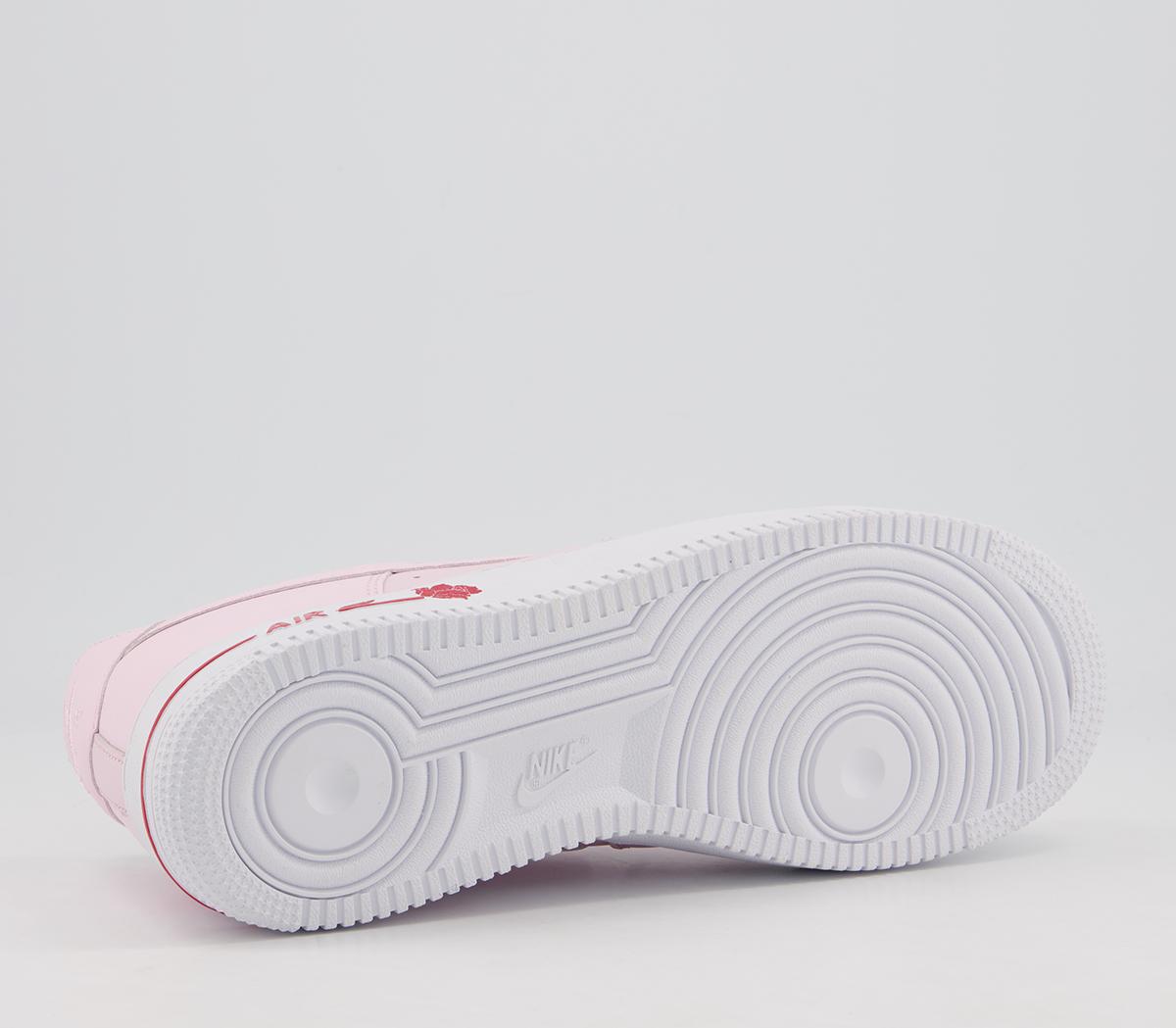 nike air force 1 07 trainers pink foam university red