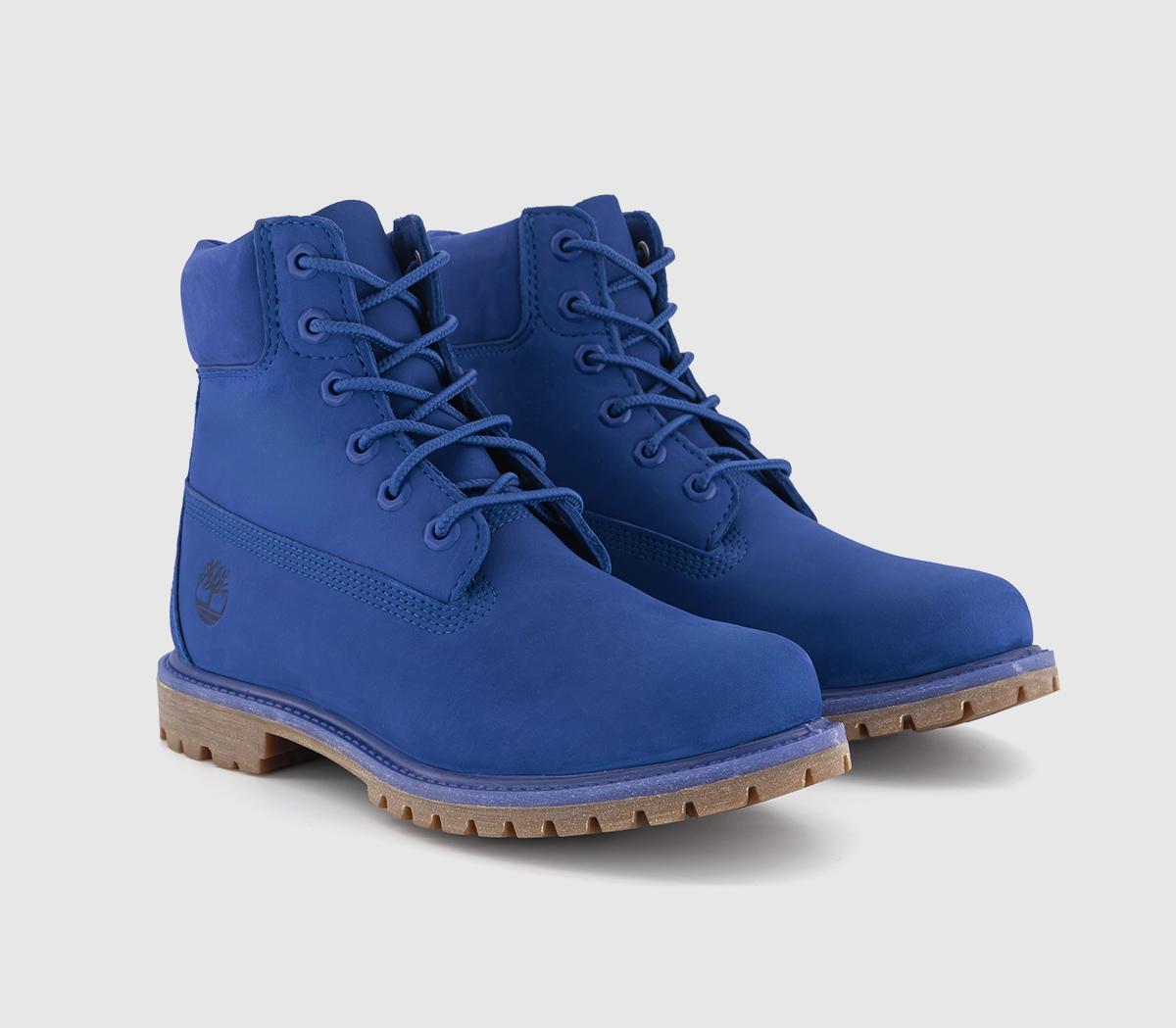 Timberland Womens Premium 6 Boots Bright Blue Nubuck, 4