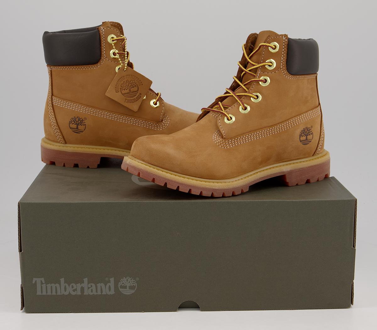 Timberland Premium 6 Inch Boots F Wheat Nubuck Womens Ankle Boots 6453