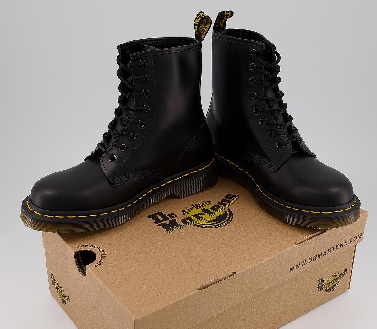 Dr. Martens 8 Eyelet Lace Up Boots F Black - Women's Ankle Boots