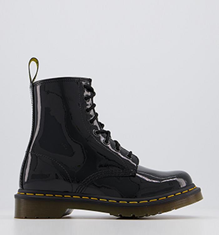 Dr. Martens 8 Eyelet Lace Up Boots Black Patent
