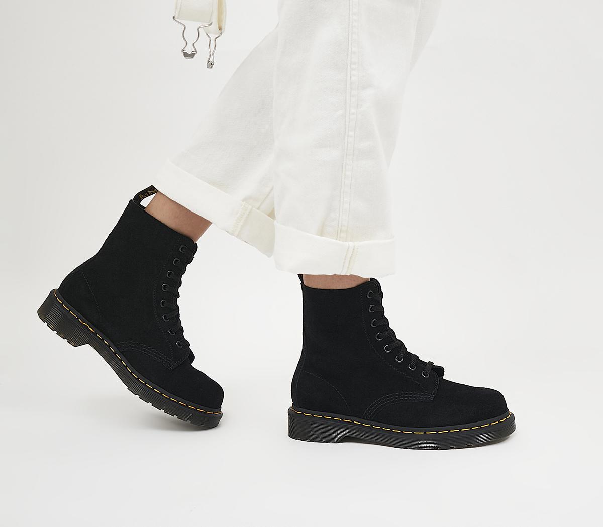 Black suede doc outlet martens