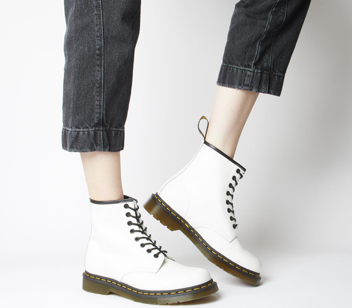 Dr. Martens8 Eyelet Lace Up BootsWhite