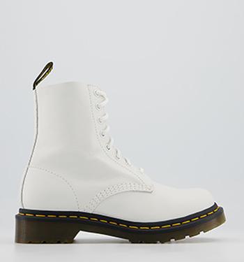 white flat boots uk