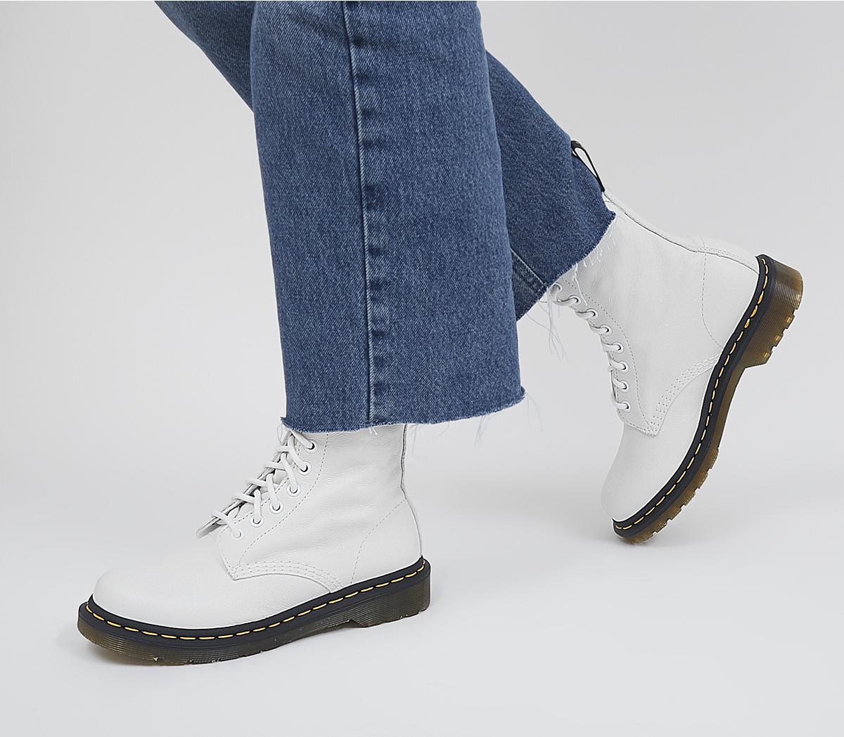 Dr. Martens8 Eyelet Lace Up BootsWhite Virginia