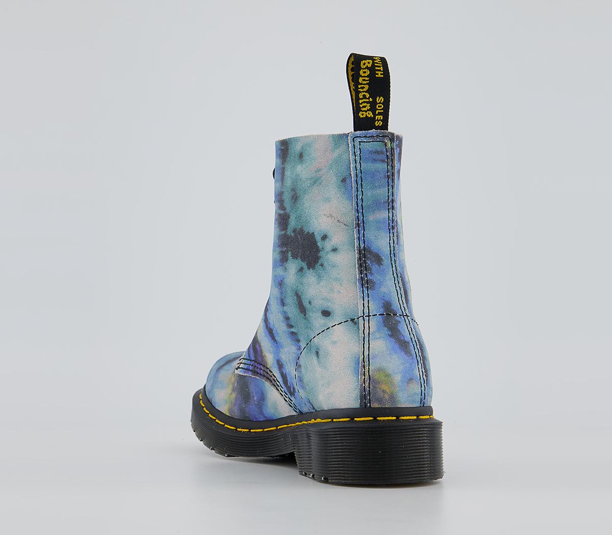 Dr. Martens 8 Eyelet Lace Up Boots Dr. Martens 8 Eyelet Lace Up Boots Blue Summer Tie Dye