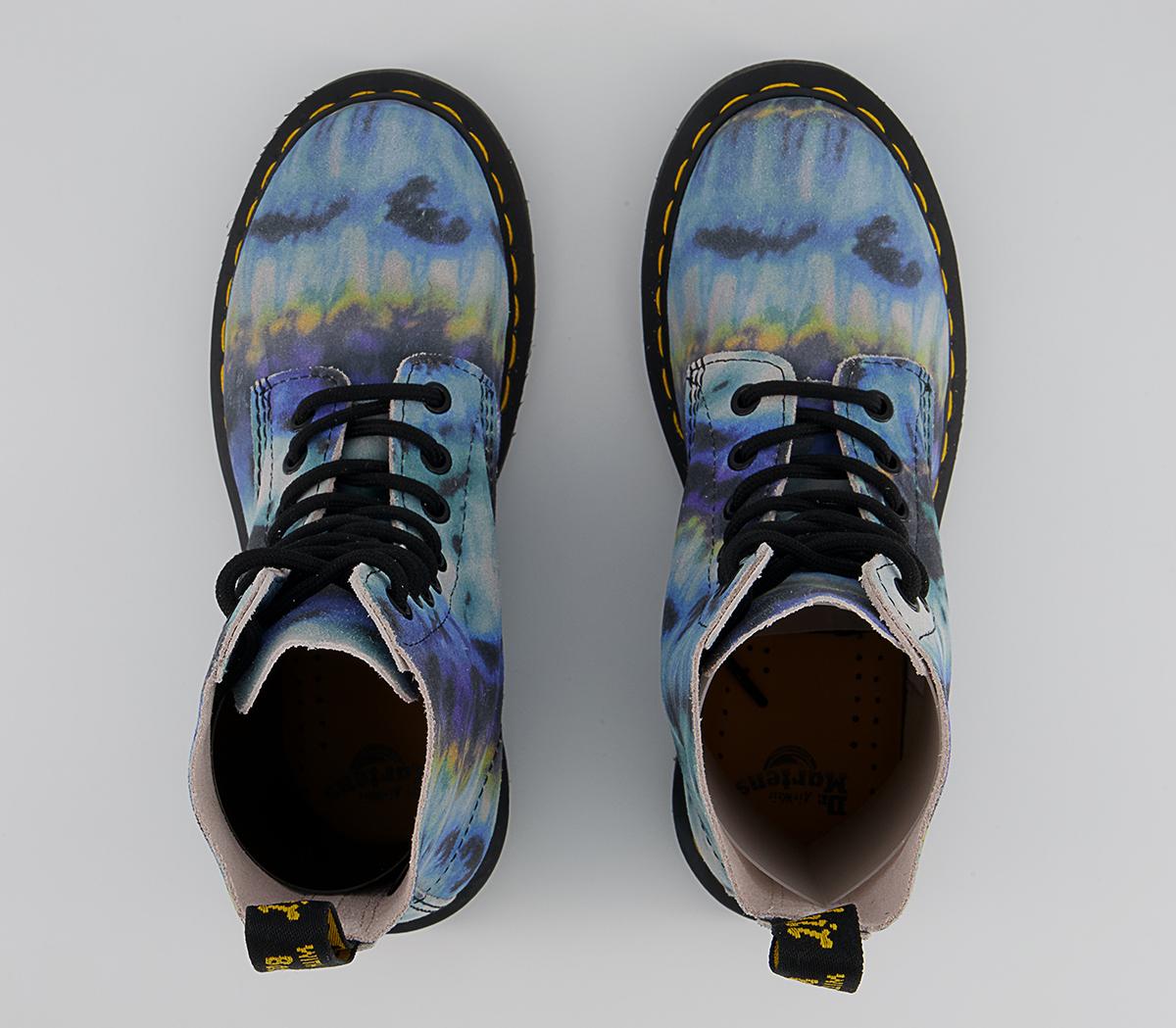 Dr. Martens 8 Eyelet Lace Up Boots Dr. Martens 8 Eyelet Lace Up Boots Blue Summer Tie Dye