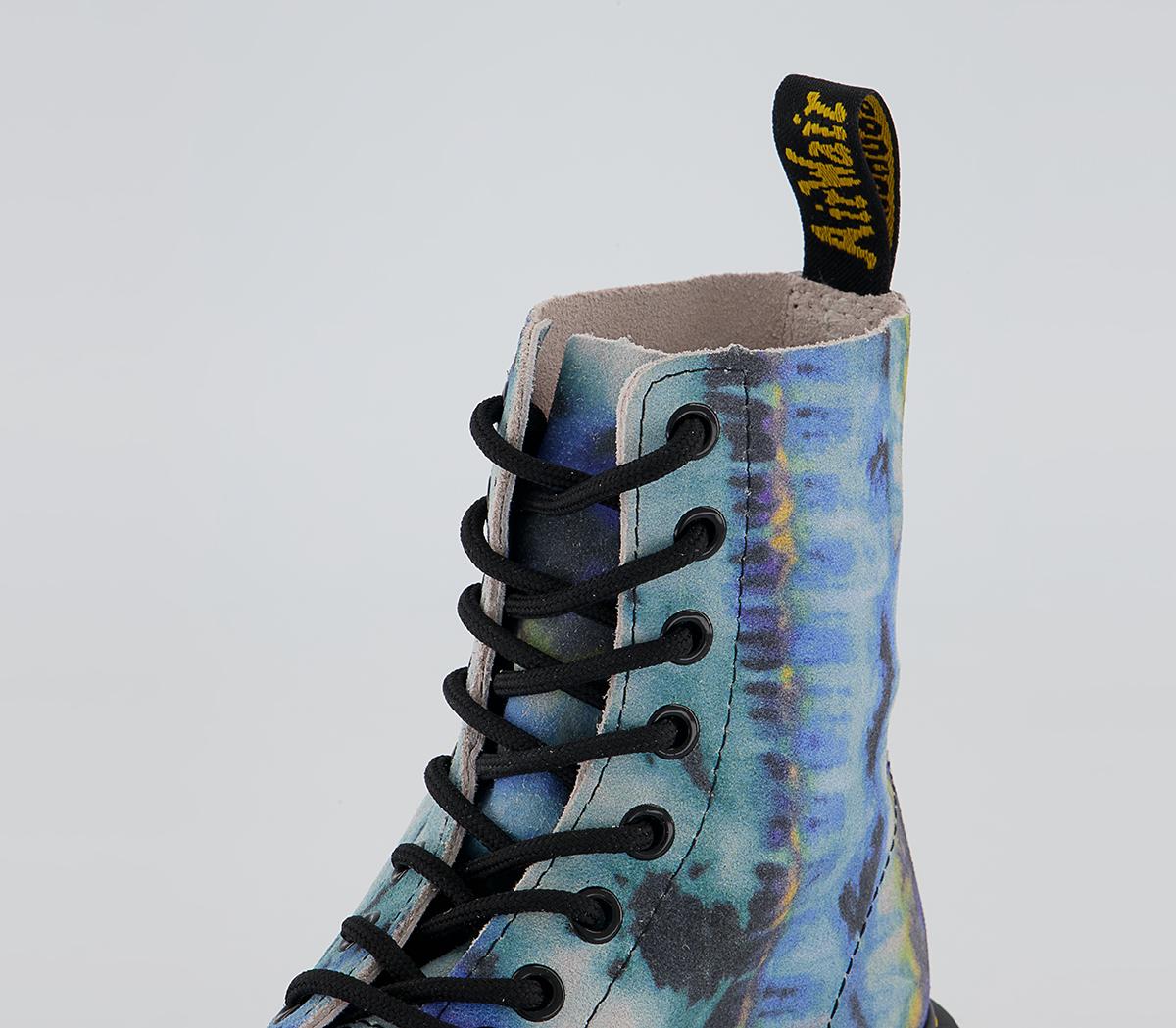 Dr. Martens 8 Eyelet Lace Up Boots Dr. Martens 8 Eyelet Lace Up Boots Blue Summer Tie Dye