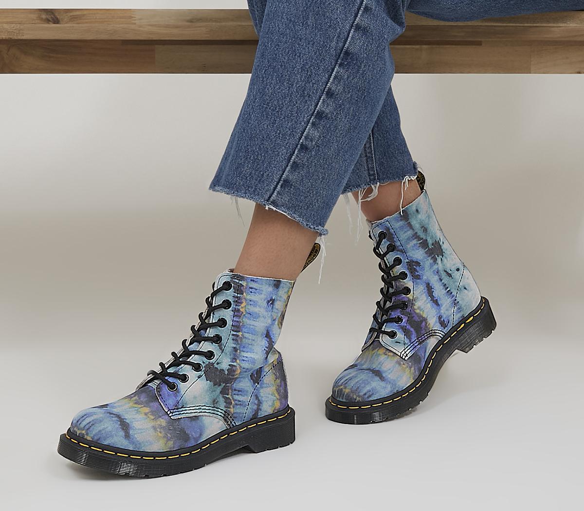 Dr. Martens8 Eyelet Lace Up BootsBlue Summer Tie Dye