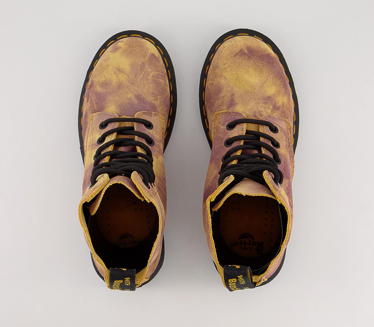 Dr. Martens8 Eyelet Lace Up Boots Dr. Martens8 Eyelet Lace Up BootsBurnt Yellow Grunge Tie Dye