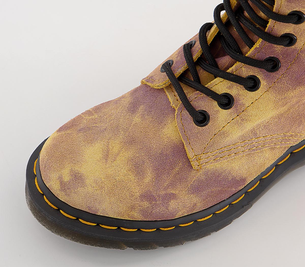 Dr. Martens8 Eyelet Lace Up Boots Dr. Martens8 Eyelet Lace Up BootsBurnt Yellow Grunge Tie Dye