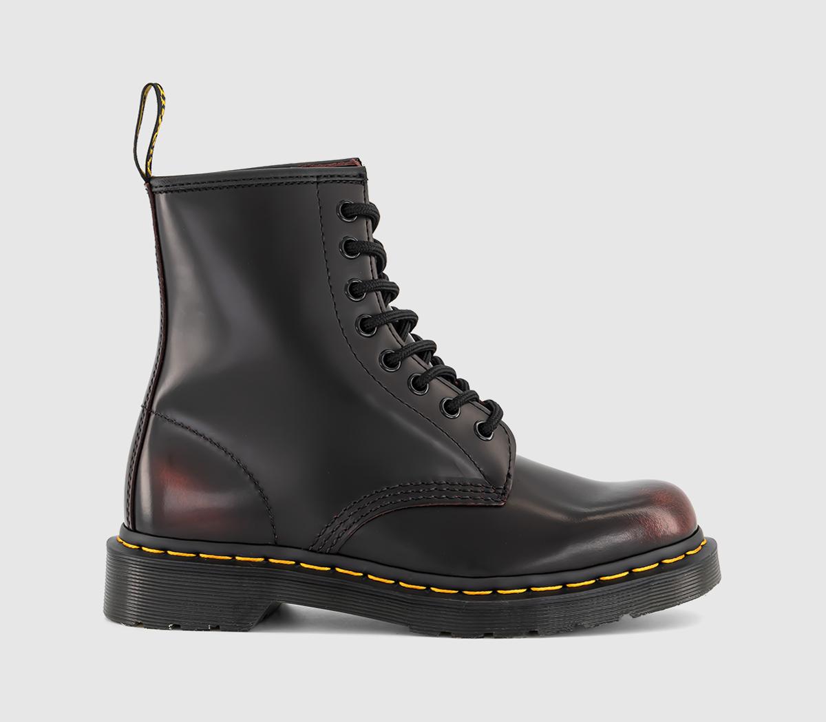 Dr. Martens 8 Eyelet Lace Up Boots Cherry Red Arcadia - Women's