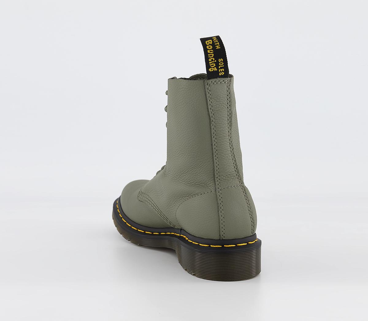 Dr. Martens 8 Eyelet Lace Up Boots Dr. Martens 8 Eyelet Lace Up Boots Khaki Green Virginia