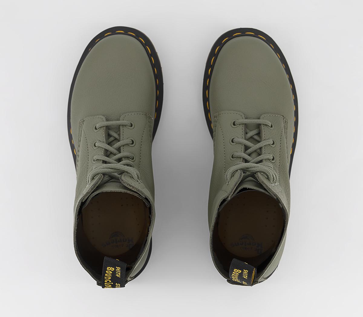 Dr. Martens 8 Eyelet Lace Up Boots Dr. Martens 8 Eyelet Lace Up Boots Khaki Green Virginia