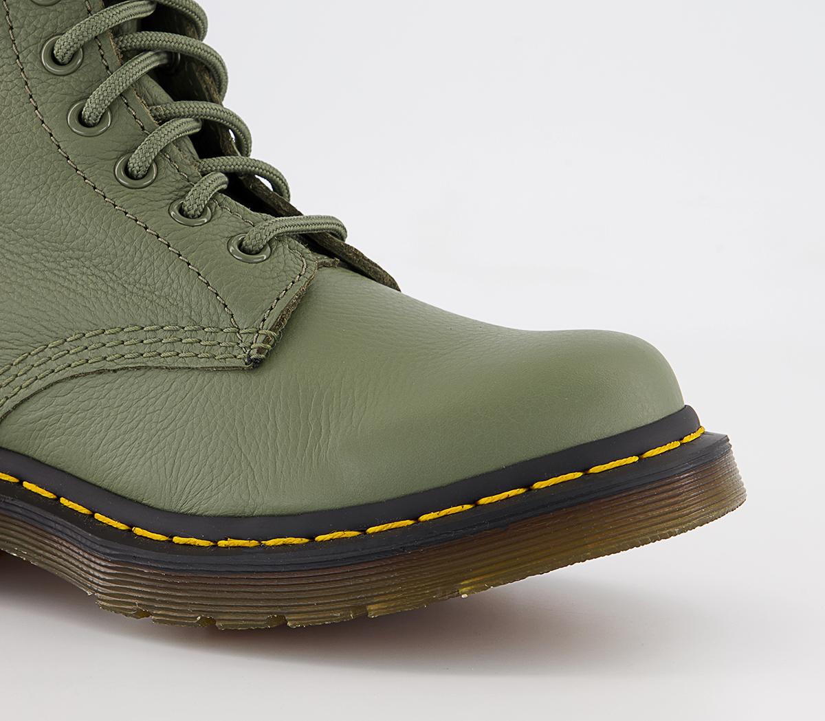 Dr. Martens 8 Eyelet Lace Up Boots Dr. Martens 8 Eyelet Lace Up Boots Khaki Green Virginia