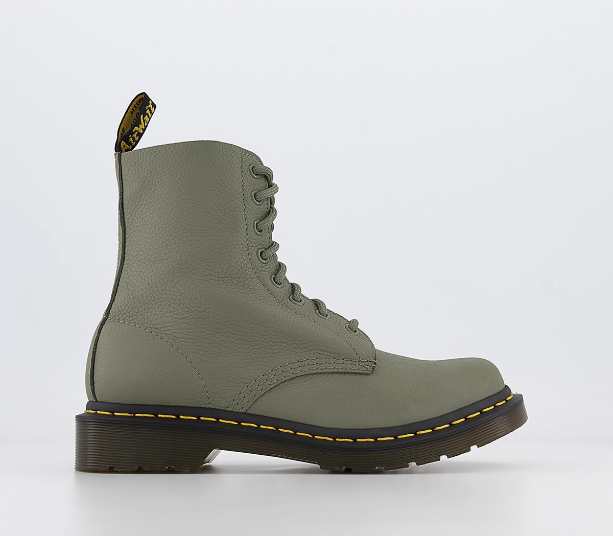 Dr. Martens 8 Eyelet Lace Up Boots Dr. Martens 8 Eyelet Lace Up Boots Khaki Green Virginia
