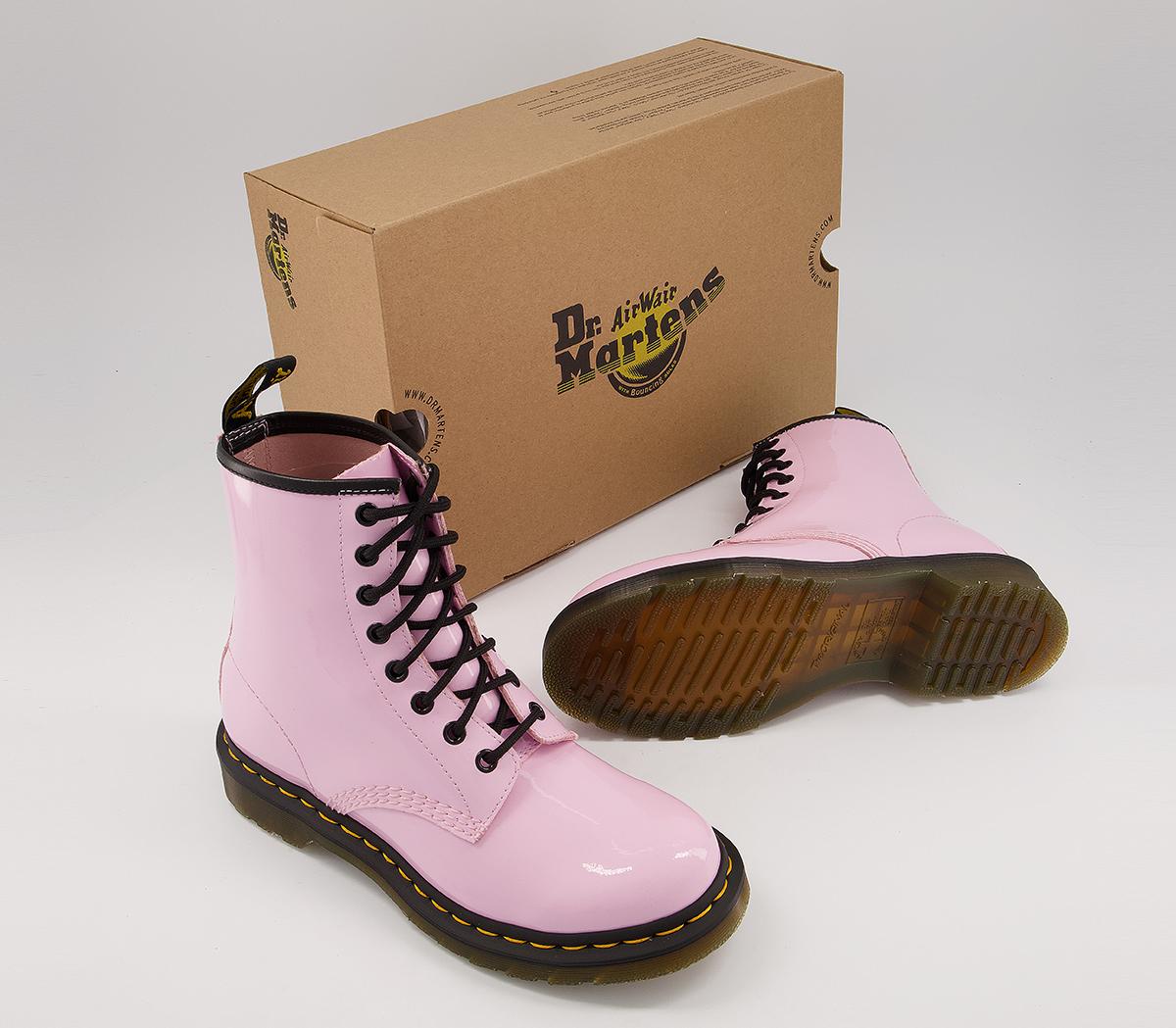 Dr. Martens 8 Eyelet Lace Up Boots Dr. Martens 8 Eyelet Lace Up Boots Pale Pink Patent