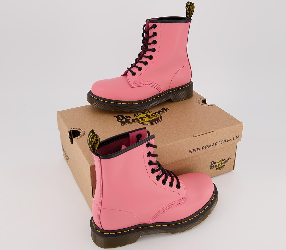 Dr. Martens 8 Eyelet Lace Up Bt Acid Pink Smooth - Women's Ankle Boots