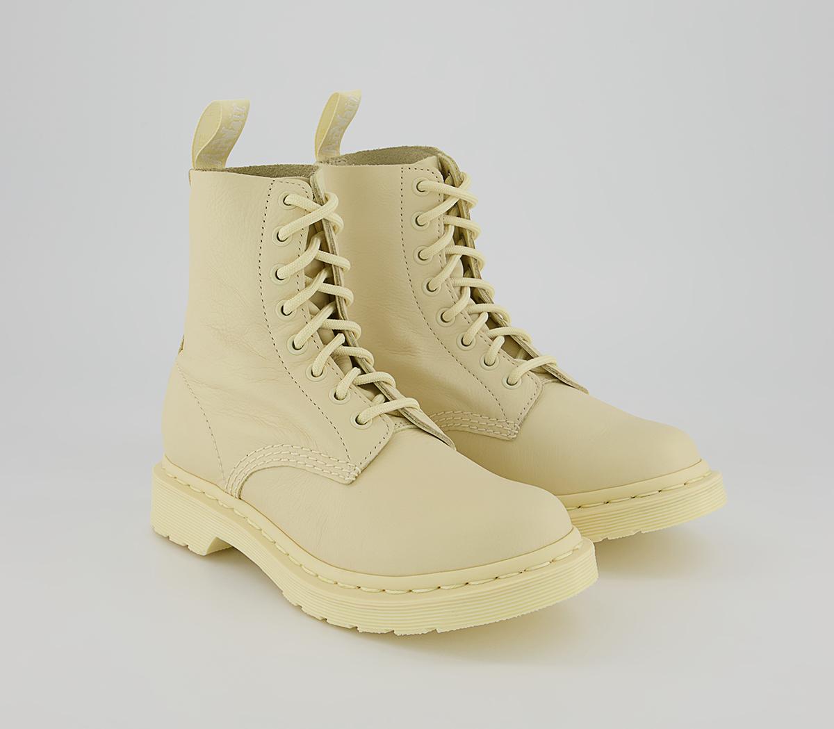 Dr. Martens 8 Eyelet Lace Up Boots Toile Cream Virginia - Women's Ankle ...