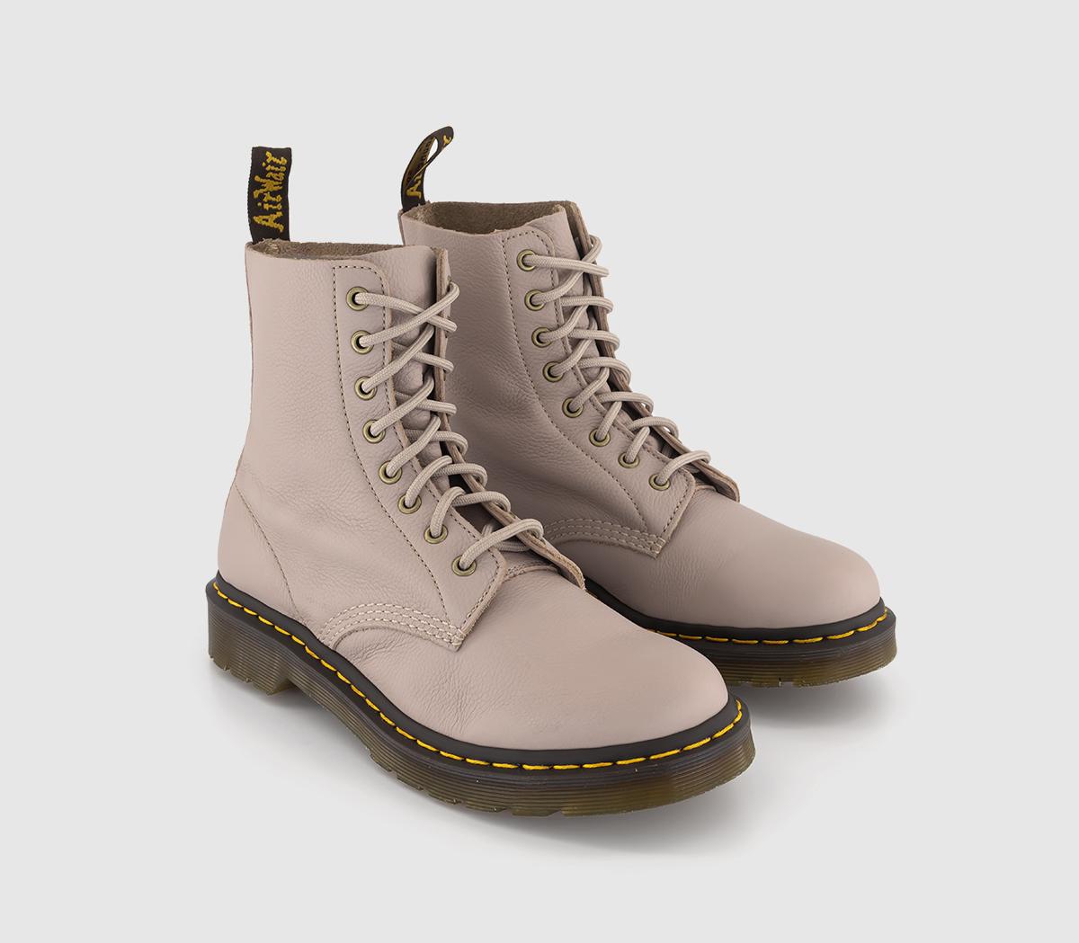 Dr. Martens Womens 8 Eyelet Lace Up Boots Vintage Taupe Natural, 3