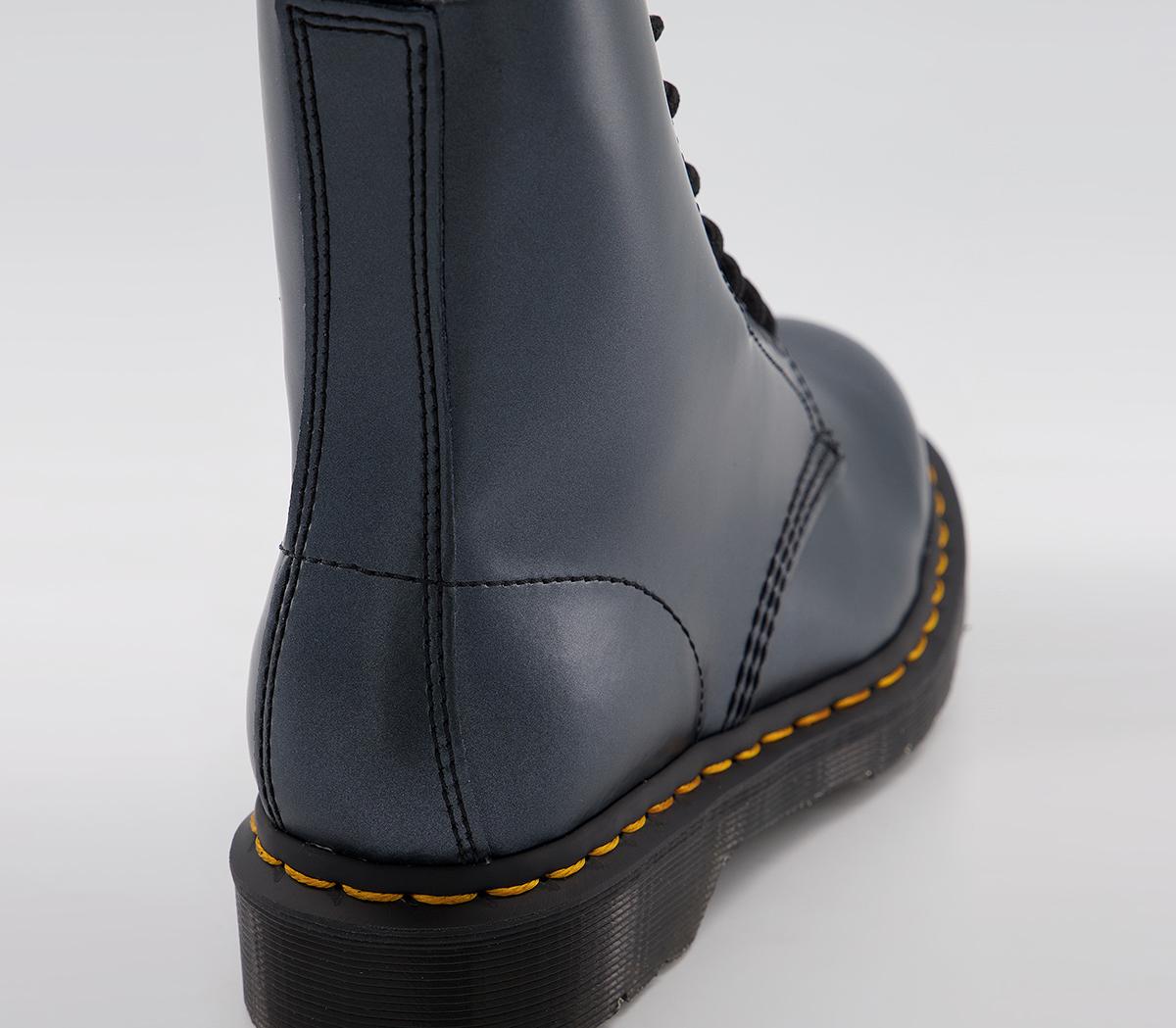 Martens Eyelet Lace Up Boots Chroma Silver Women's Ankle Boots