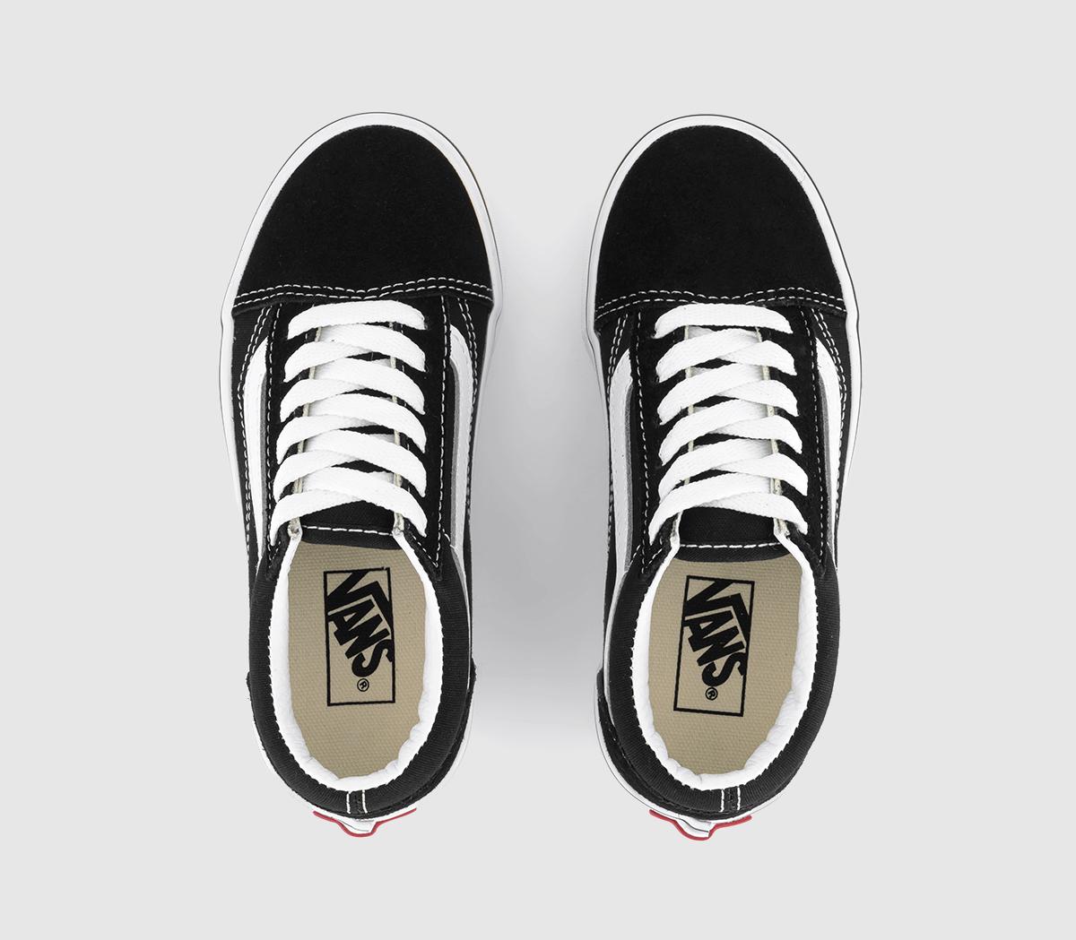 Vans Old Skool Lace Kids Trainers Black True White - Unisex