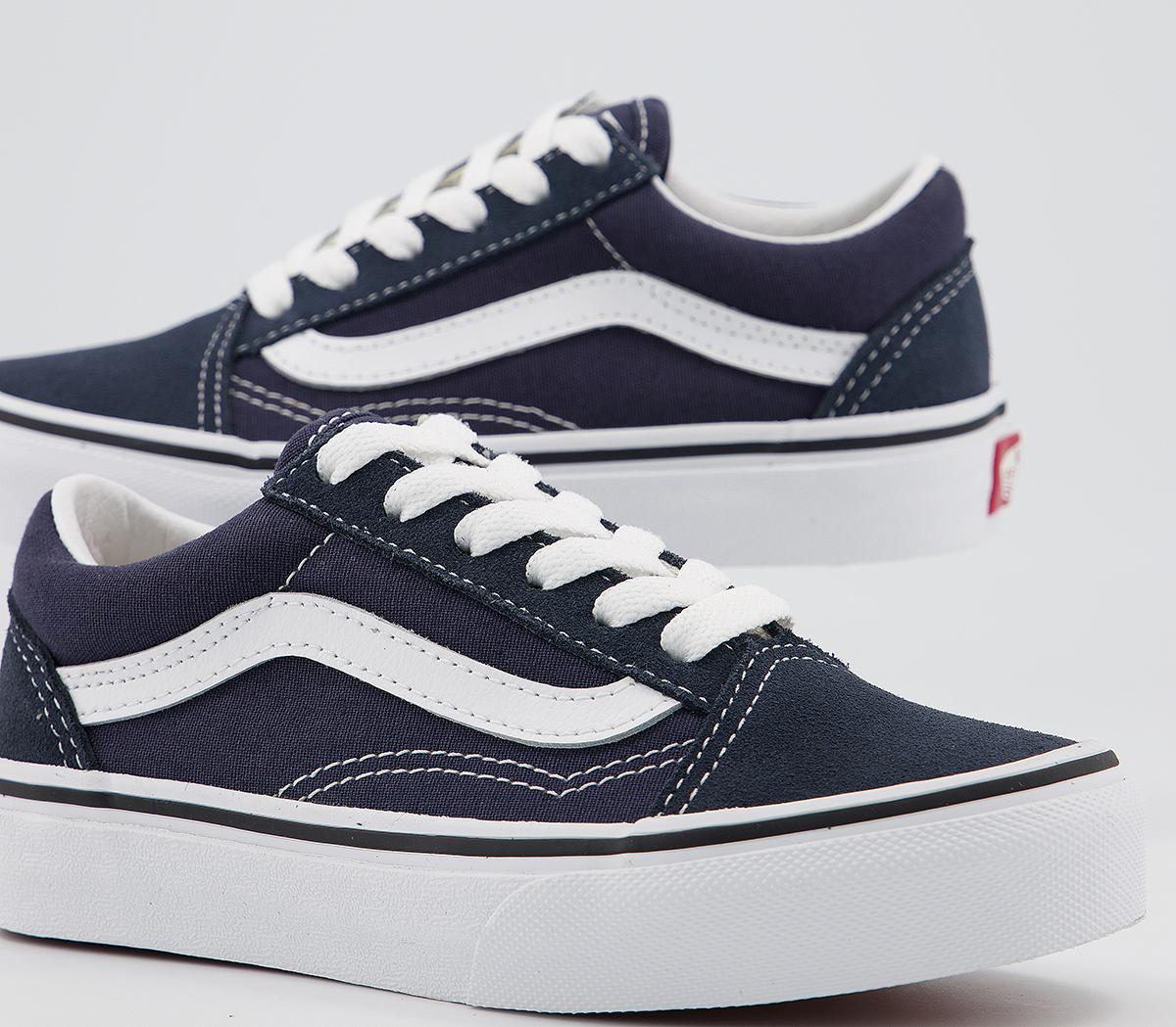 Vans Old Skool Lace K Trainers India Ink True White - Unisex