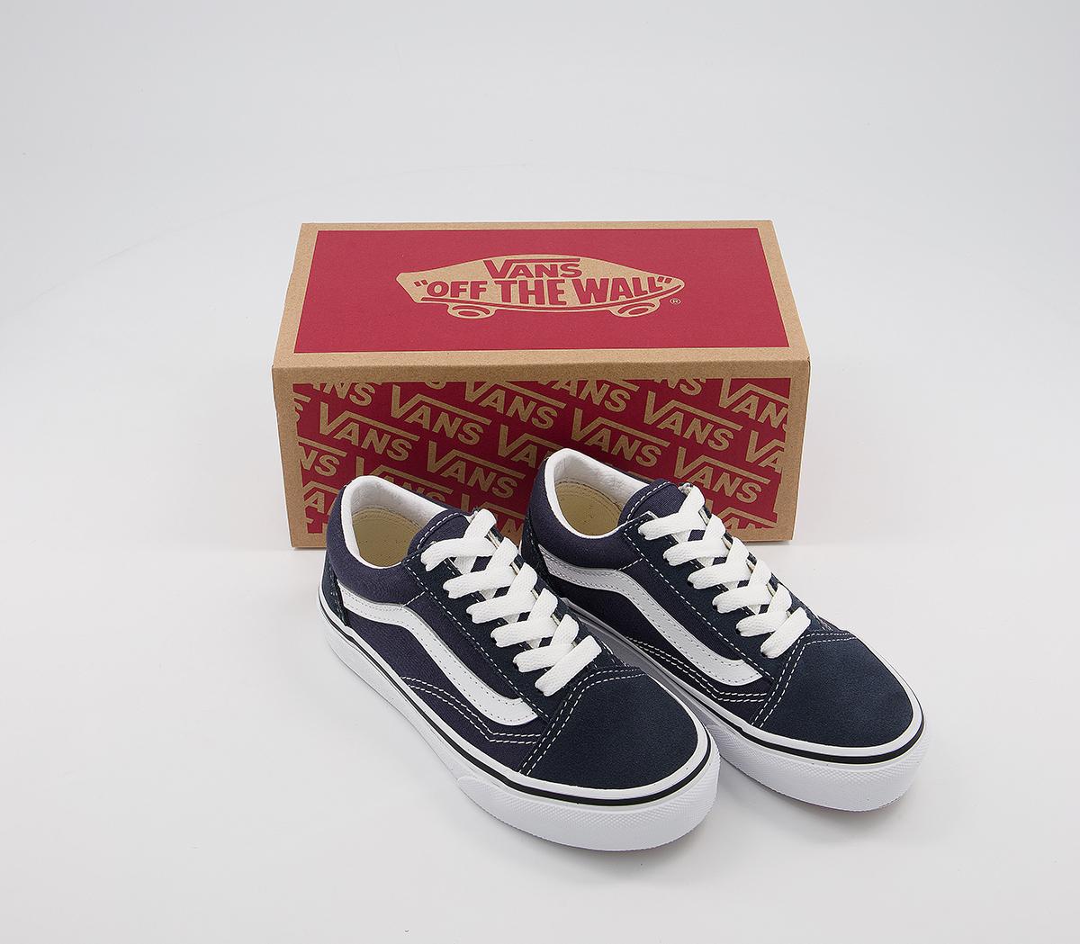 Vans Old Skool Lace K Trainers India Ink True White - Unisex