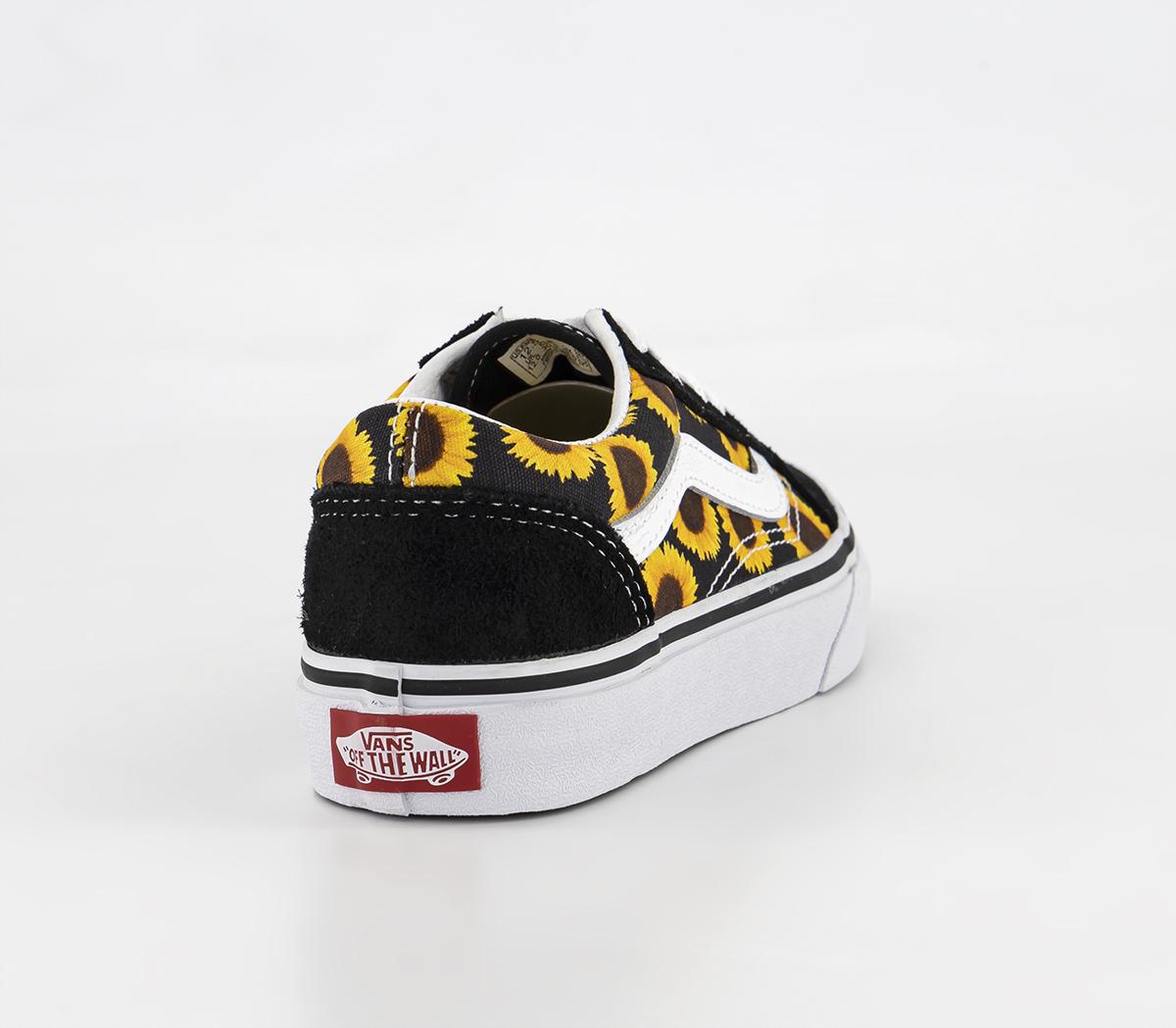 VansOld Skool Lace Kids TrainersSunflower Black Yellow